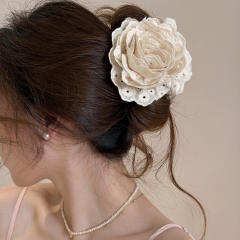 Korean fashion lace fabric flower women hair claw clips