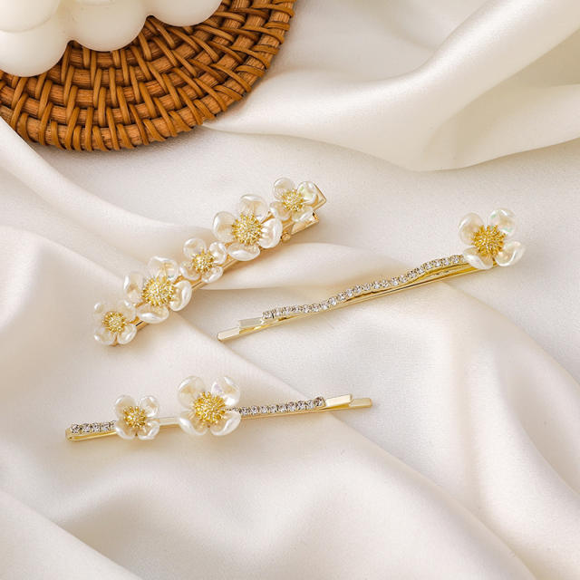 Spring summer flower diamond bobby pins duckbill hair clips collection