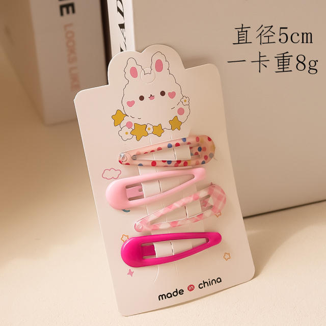 Sweet cute rabbit snap hair clips set for kids