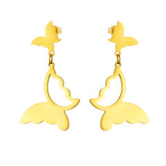Concise hollow out butterfly stainless steel earrings