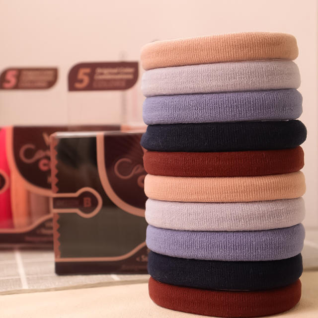 Deep color series high elastic rubber hair ties set for women