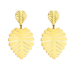 Creative Palm leaves stainless steel dangle earrings