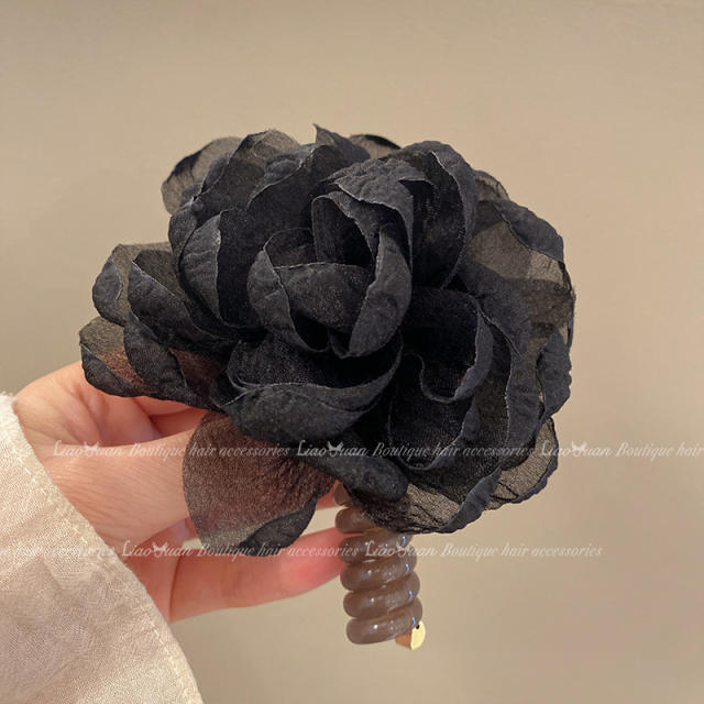 Korean fashion fabric flower unique hair ties