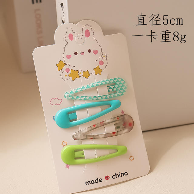 Sweet cute rabbit snap hair clips set for kids