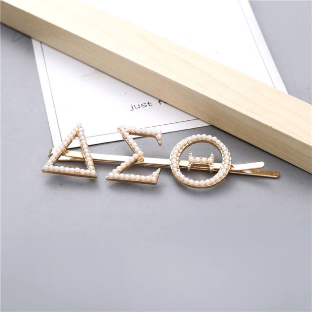 Popular black color diamond letter fashion bobby pins