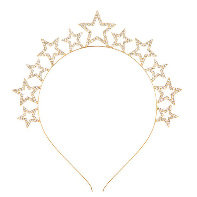 Boho gold color moon star headband earrings collection