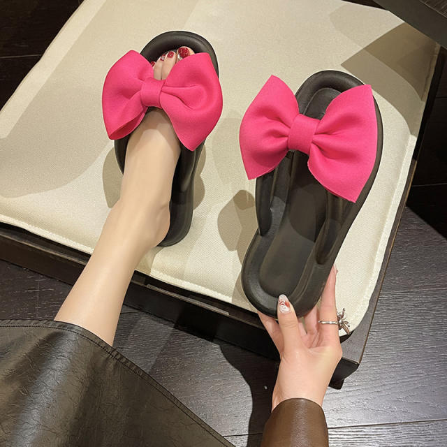 Spring summer cute bow candy color EVA material slippers