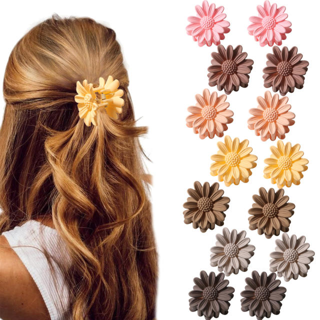 Hot sale daisy flower shape women hair claw clips small size 4CM