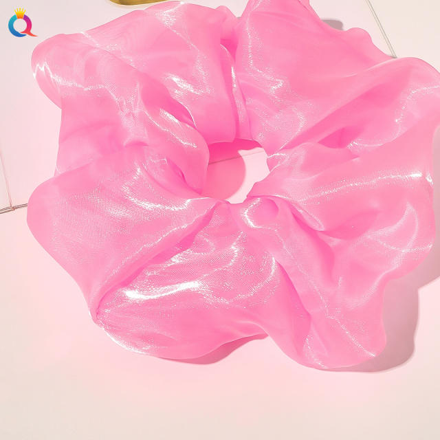 Spring summer oversized organza plain color scrunchies