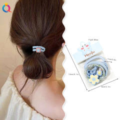 4pcs spring summer candy color women hair ties set