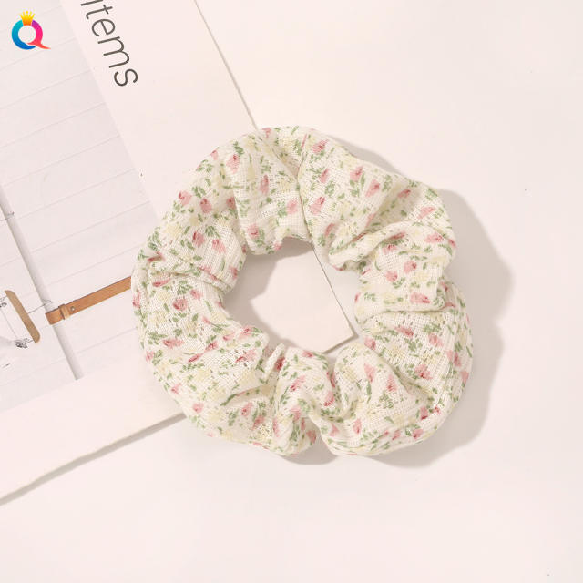 Spring summer Fresh color floral pattern scrunchies