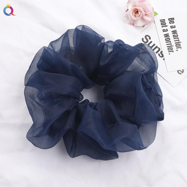 Spring summer oversized organza plain color scrunchies