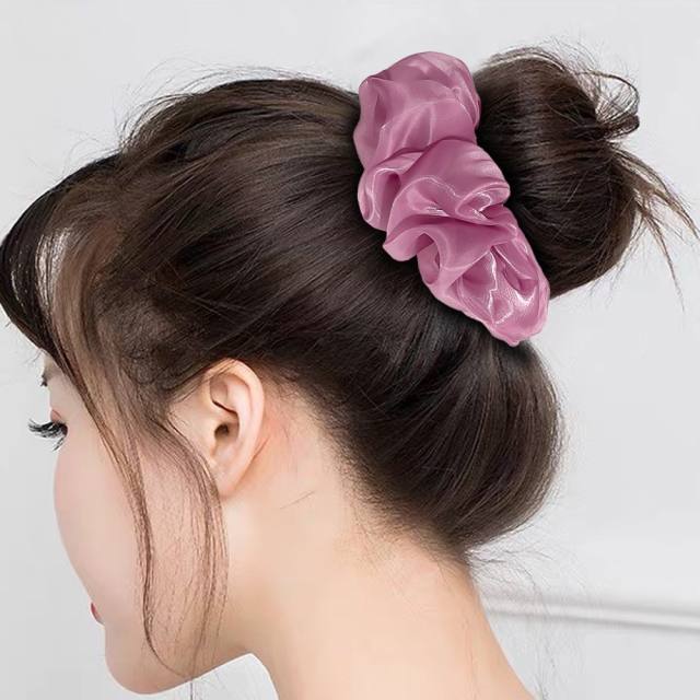 Spring summer oversized organza plain color scrunchies