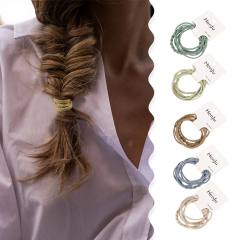 4pcs plain color high elastic hair ties set for women basic hair ties