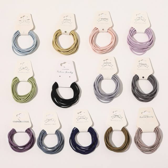 10pcs Plain color basic hair ties set