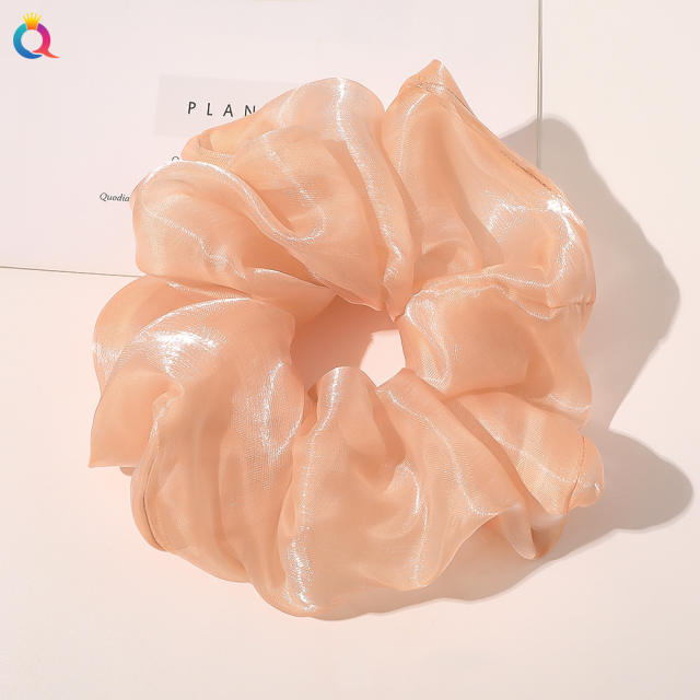 Spring summer oversized organza plain color scrunchies