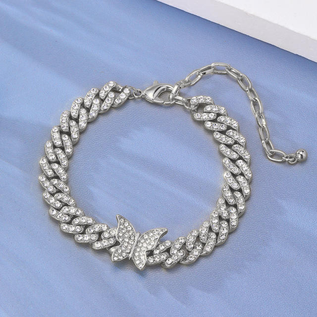 10cm hiphop diamond cuban link chain anklet