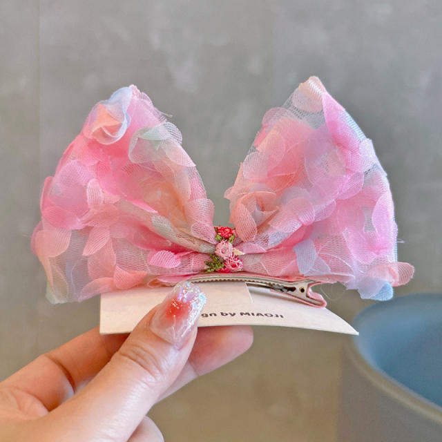 Spring design super pretty bow hair clips for kids