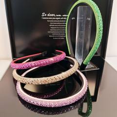 Korean fashion colorful crystal diamond thin headband wedding headband