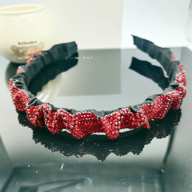 Korean fashion full diamond bright color scrunchies headband