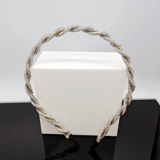 Delicate super shiny braid diamond headband