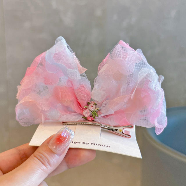 Spring design super pretty bow hair clips for kids