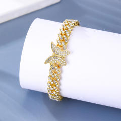 10cm hiphop diamond cuban link chain anklet