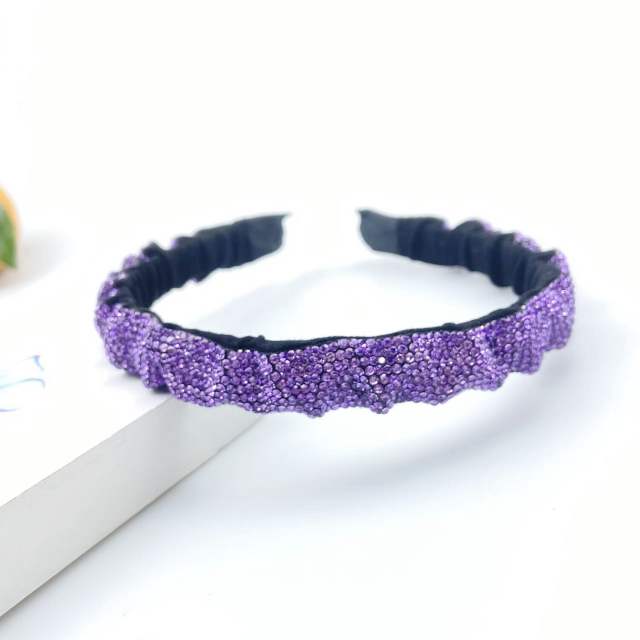 Spring new design purple color rhinestone diamond headband hair clips collection