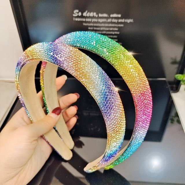 Popular colorful diamond padded headband 2.5cm/3cm