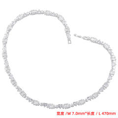 Delicate cubic zircon heart unique geometric gold plated copper necklace bracelet set
