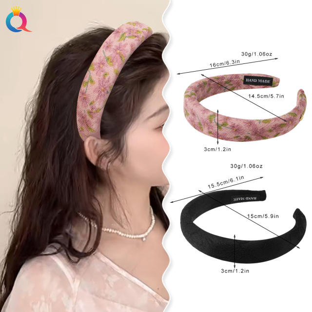 Spring floral pattern sweet padded headband collection