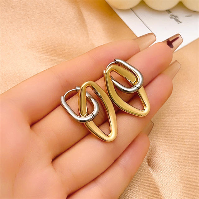 Elegant mix color stainless steel earrings collection