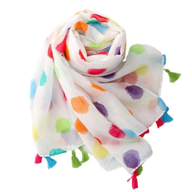 Funny colorful polka dots fashion scarf for spring summer