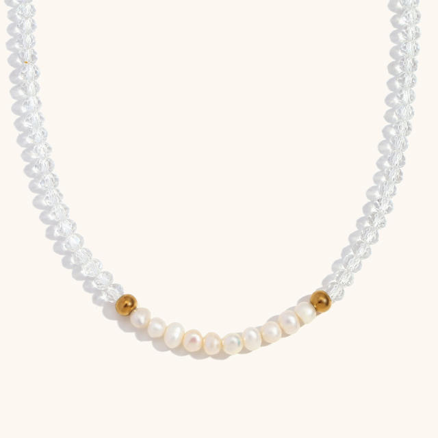 18KG waterpearl crystal beaded necklace collection