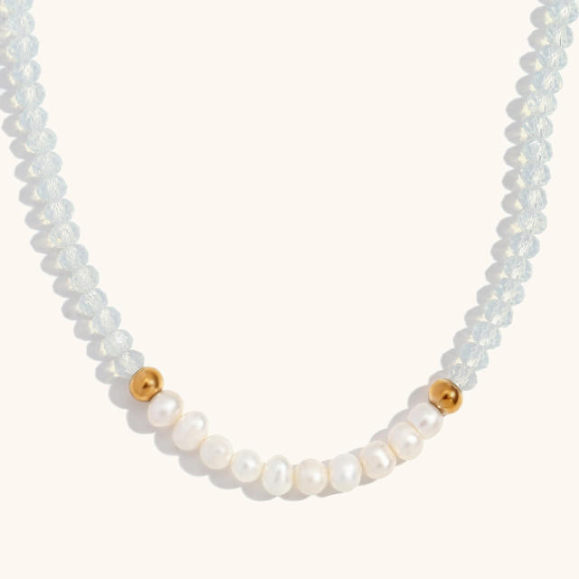 18KG waterpearl crystal beaded necklace collection
