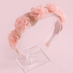 Creative easy match pink color series flower headband for kids