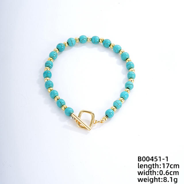 Unique summer turquoise bead bracelet collection