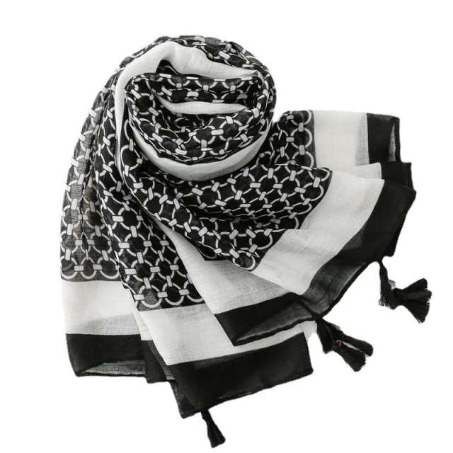 Elegant geometric pattern black color fashion scarf