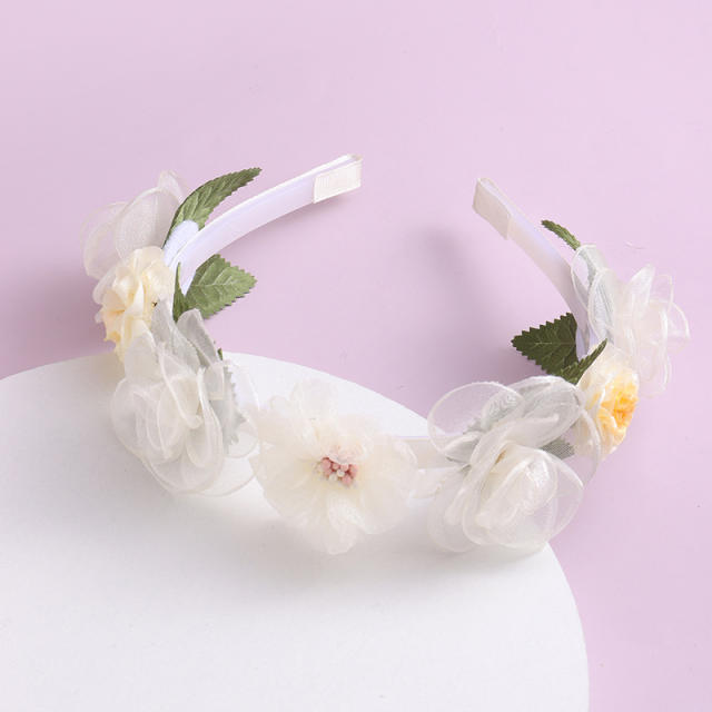 Springs summer new design fabric flower headband for kids