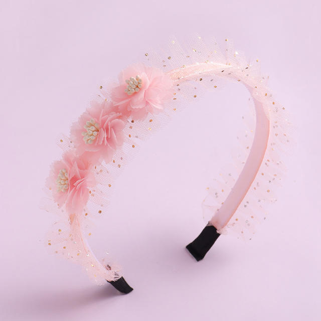 Creative pink color flower headband collection