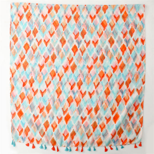 Spring summer geometric pattern fashion scarf