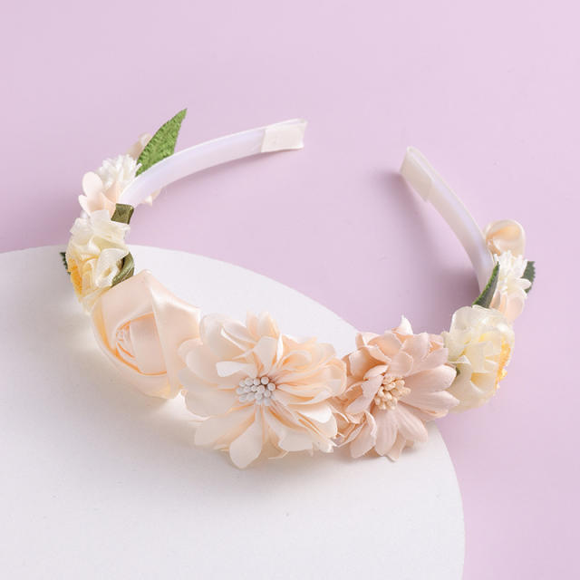 Springs summer new design fabric flower headband for kids