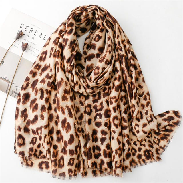 Spring summer colorful leopard grain pattern fashion scarf