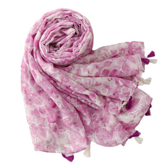 Sweet pink color spring summer soft fashion scarf