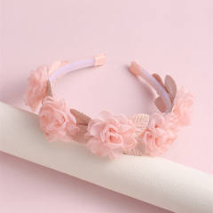 Creative easy match pink color series flower headband for kids
