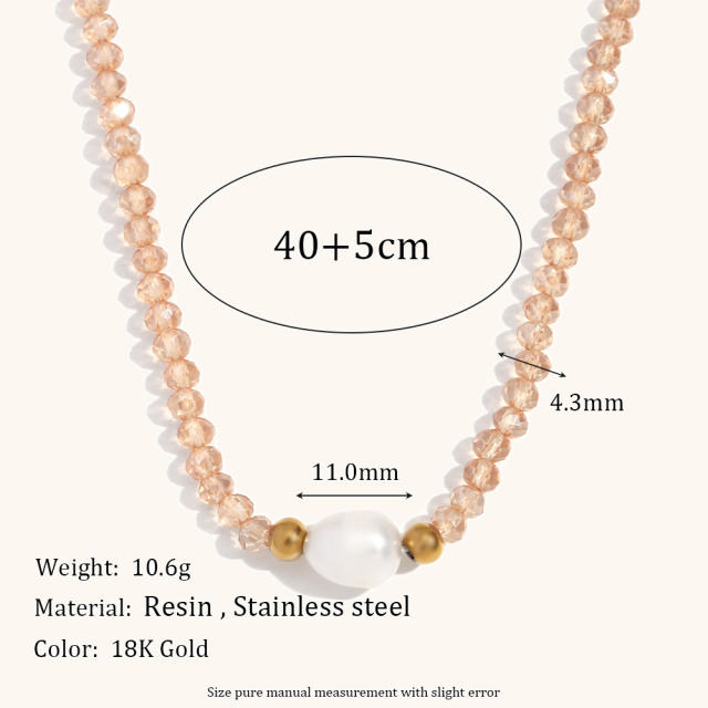 Summer collection waterpearl crystal beaded necklace collection