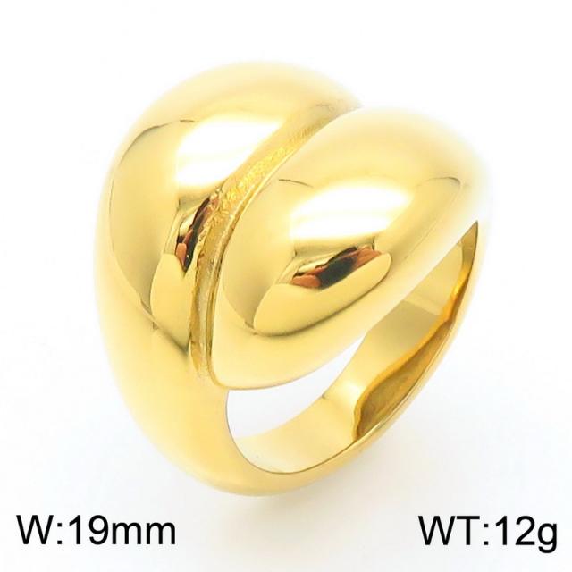 18KG chunky drop design stainless steel finger rings