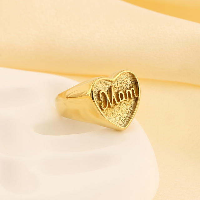 Personality mother's day gift stainless steel rings