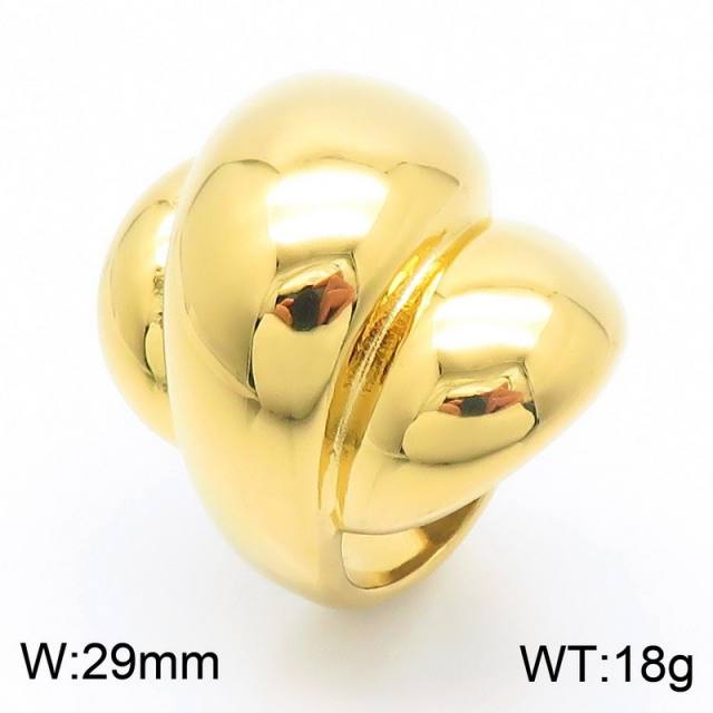 18KG chunky drop shape ball shape stainless steel finger rings collection