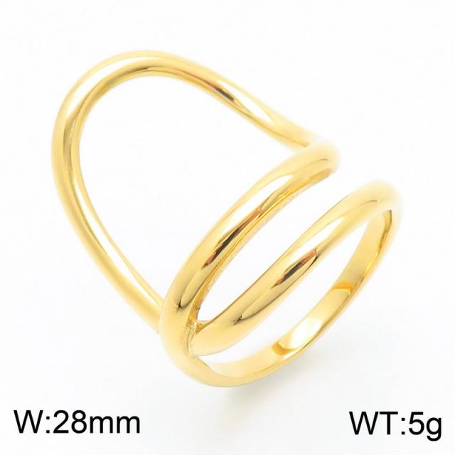 Creaitve geometic line design stainless steel finger rings collection